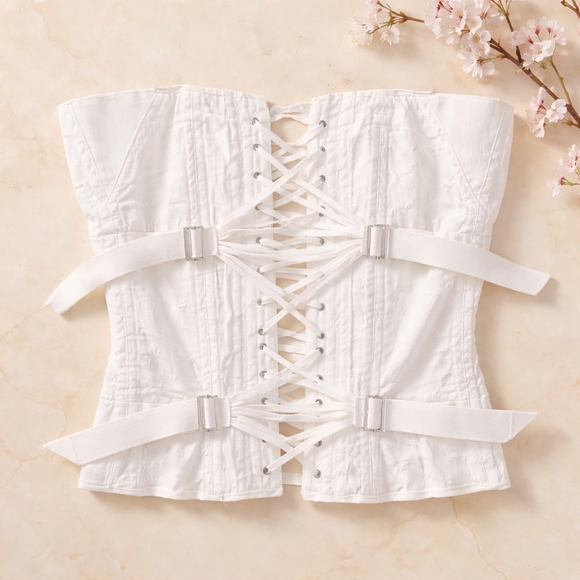 Sears Other - Vintage Sears Fan Corsette Gorgeous Lace Up Waist Trainer Support Cosplay